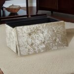 Crush Velvet Ottoman Storage Stool (30″ x 15″ x 15″) – Large Tufted Storage Bench - Image 4