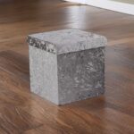 Crush Velvet Ottoman Storage Stool (15″ x 15″ x 15″) – Tufted Storage Box - Image 3