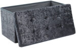 Crush Velvet Ottoman Storage Stool (30″ x 15″ x 15″) – Large Tufted Storage Bench - Image 18