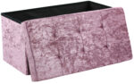 Crush Velvet Ottoman Storage Stool (30″ x 15″ x 15″) – Large Tufted Storage Bench - Image 24